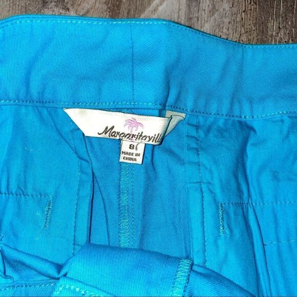 🆕 MARGARITAVILLE Bermuda turquoise stretch twill cotton shorts size 8 NWOT - Picture 7 of 13